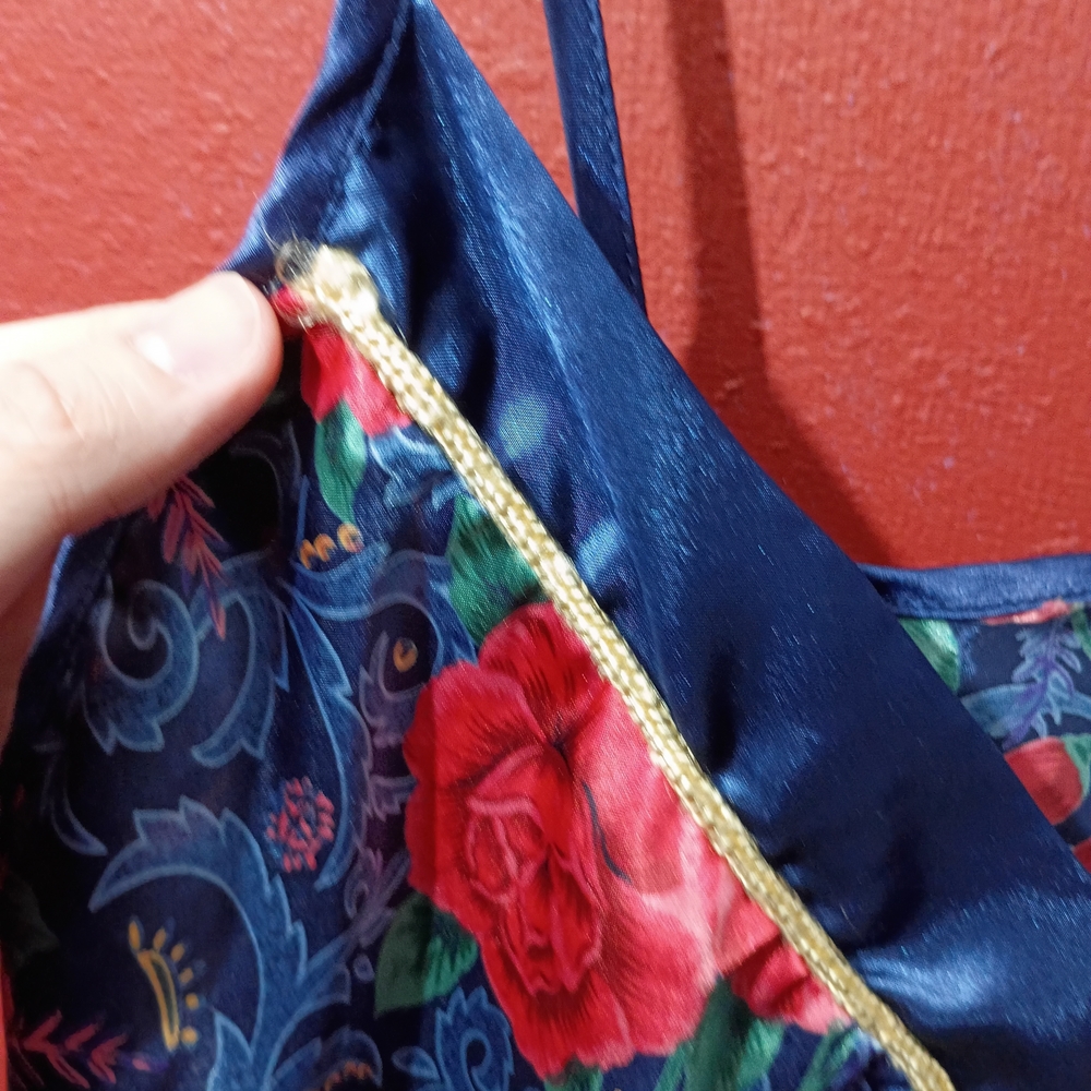 Floral Slip Dress - Blue and Red - Picture 4 of 9